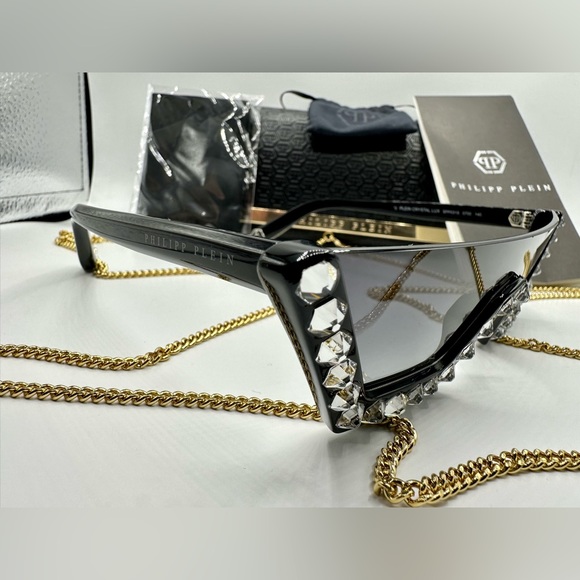 🏆PHILIPP PLEIN Sunglasses Plein Crystal Lux SPP031S Col.0700‼️ - Picture 13 of 16